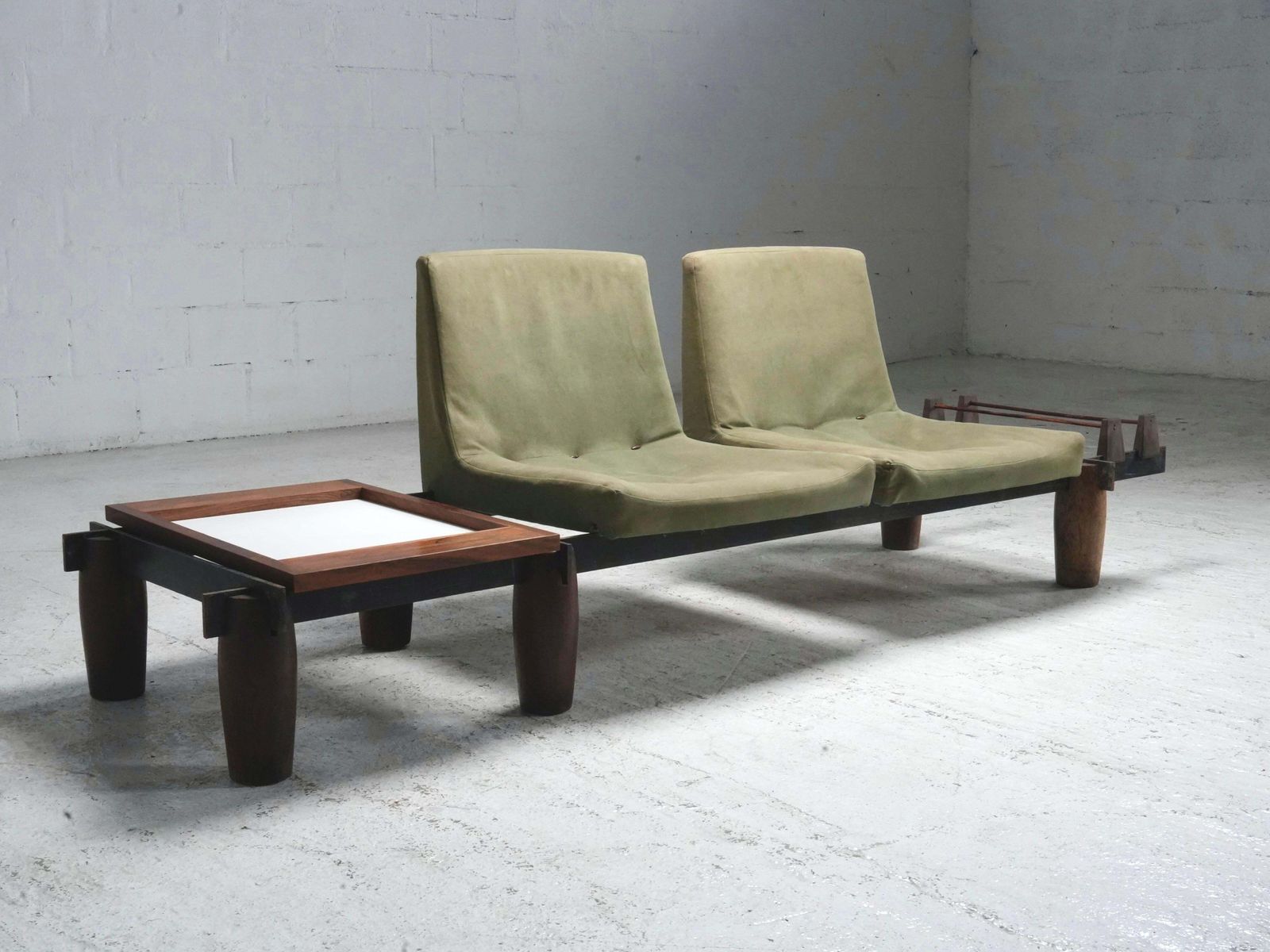 Modular Sofa By Jorge Zalszupin In Hardwood, Steel And Fabric, Brazil, 1960's photo furniture