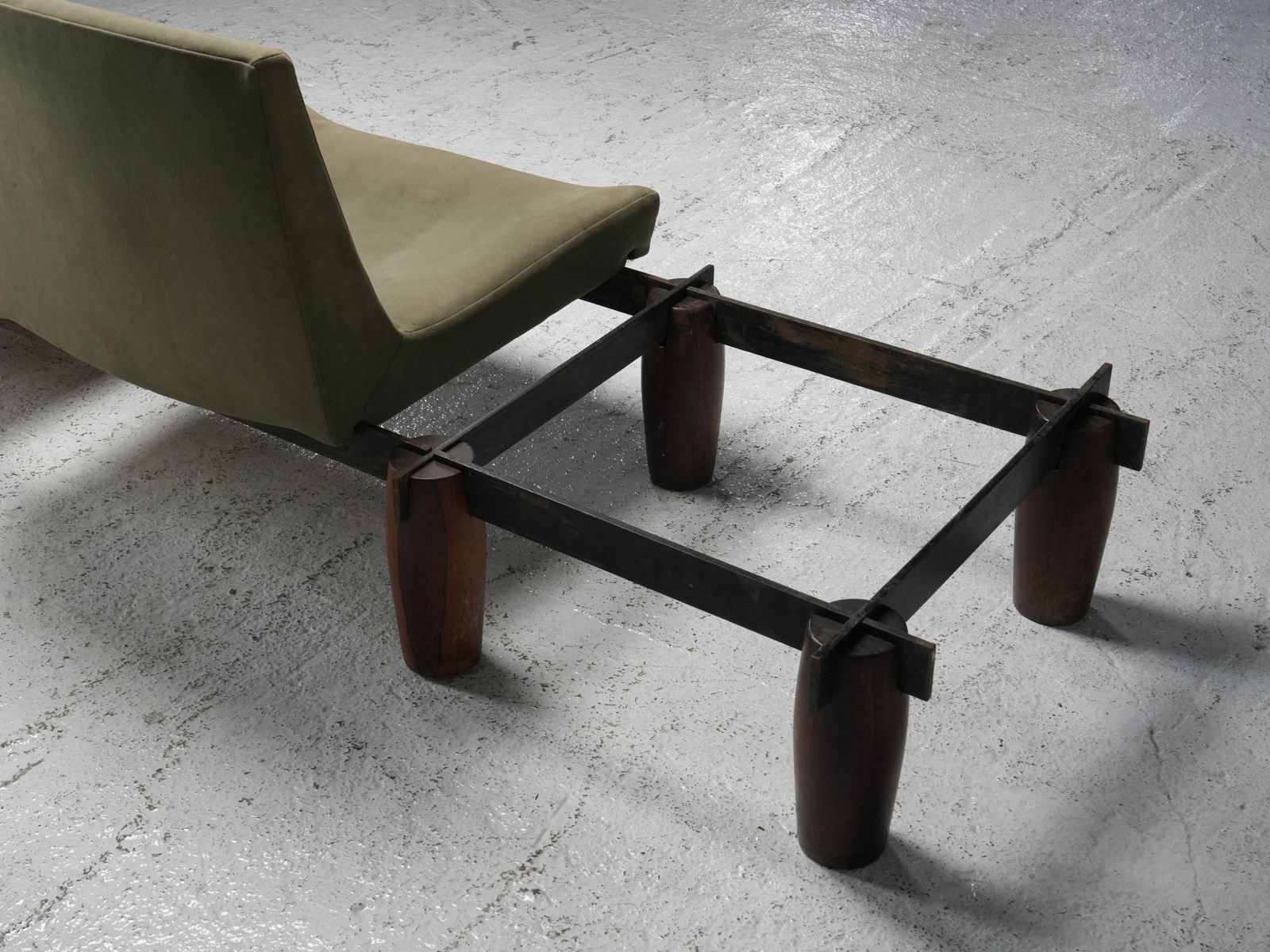 Modular Sofa By Jorge Zalszupin In Hardwood, Steel And Fabric, Brazil, 1960's photo Furniture