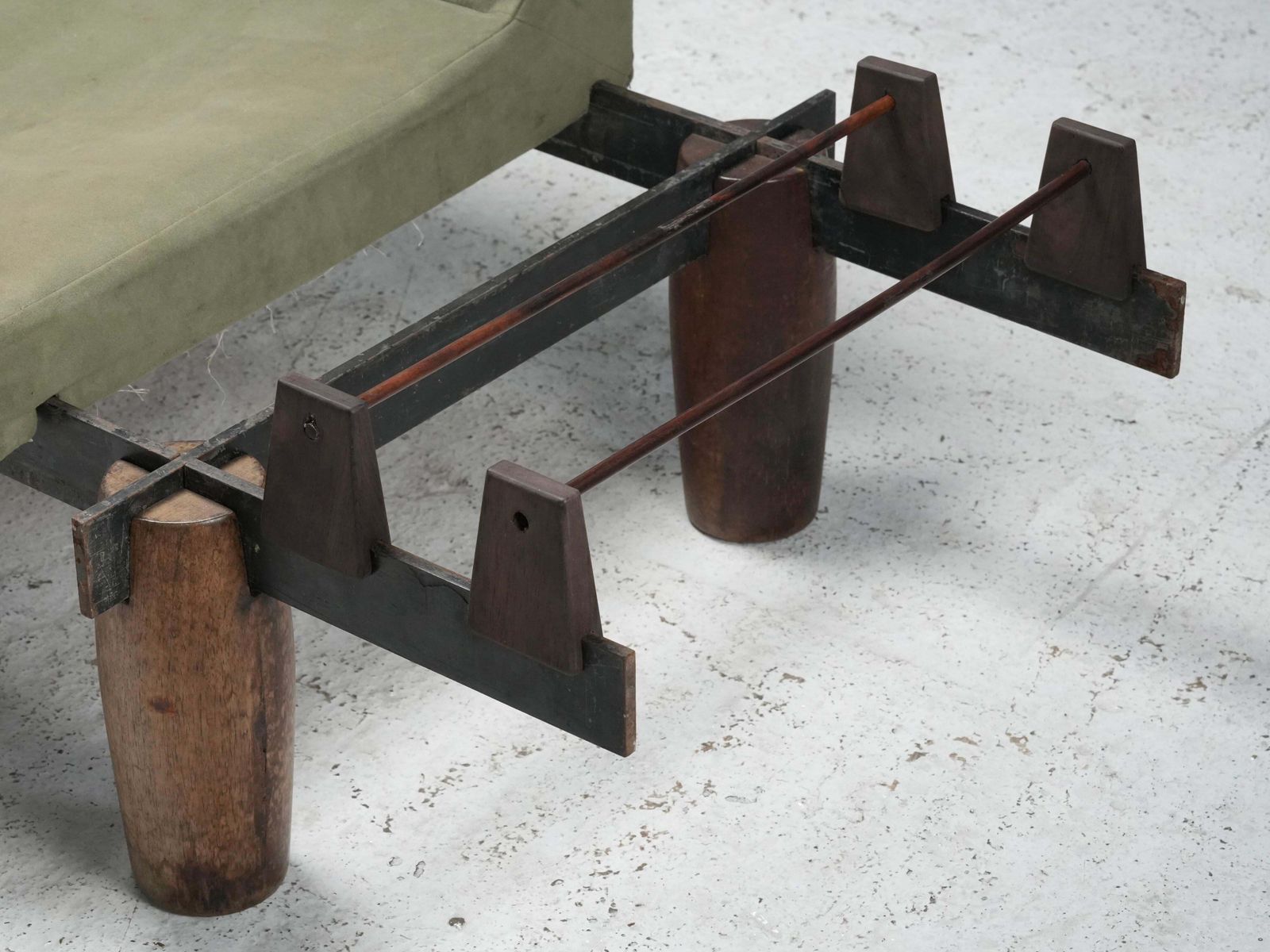 photo for sale Modular Sofa By Jorge Zalszupin In Hardwood, Steel And Fabric, Brazil, 1960's