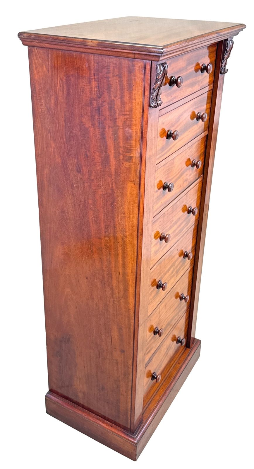 Regency Mahogany Wellington Chest Of Drawers (England, Circa 1835) photo vintage