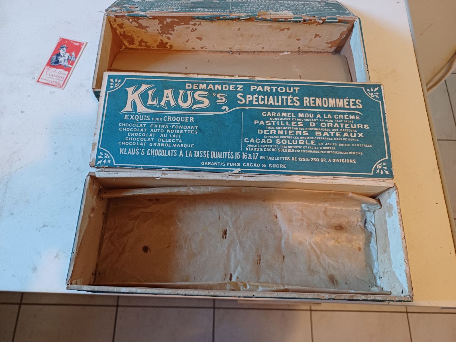 photo for sale Pair Of Klaus Chocolate Advertising Boxes