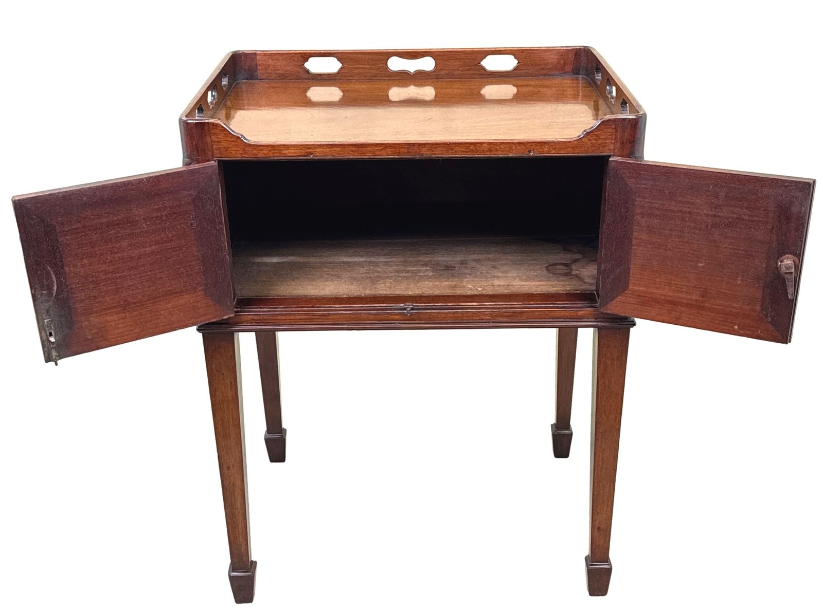 photo furniture 18th Century Georgian Mahogany Bedside Night Table (England, Circa 1770)