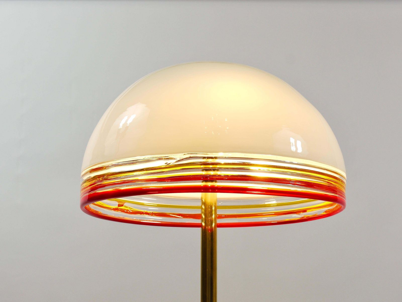 photo vinterior Roberto Pamio Febo Floor Lamp In Marble, Brass & Murano Glass By Leucos Italy