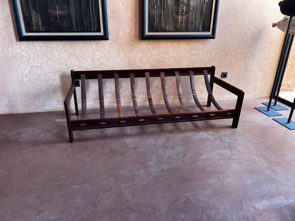Brazilian Jacaranda And Leather Sofa By Jean Gillon For Italma 1960 photo 10883.0
