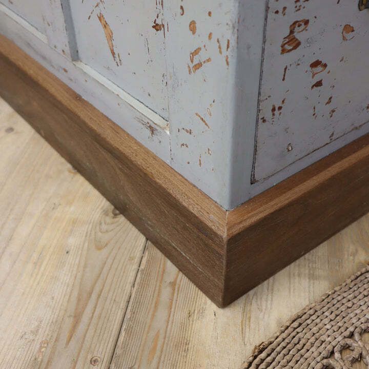 695.0 Rustic Painted Pine & Iroko Workshop Drawers 0730g photo