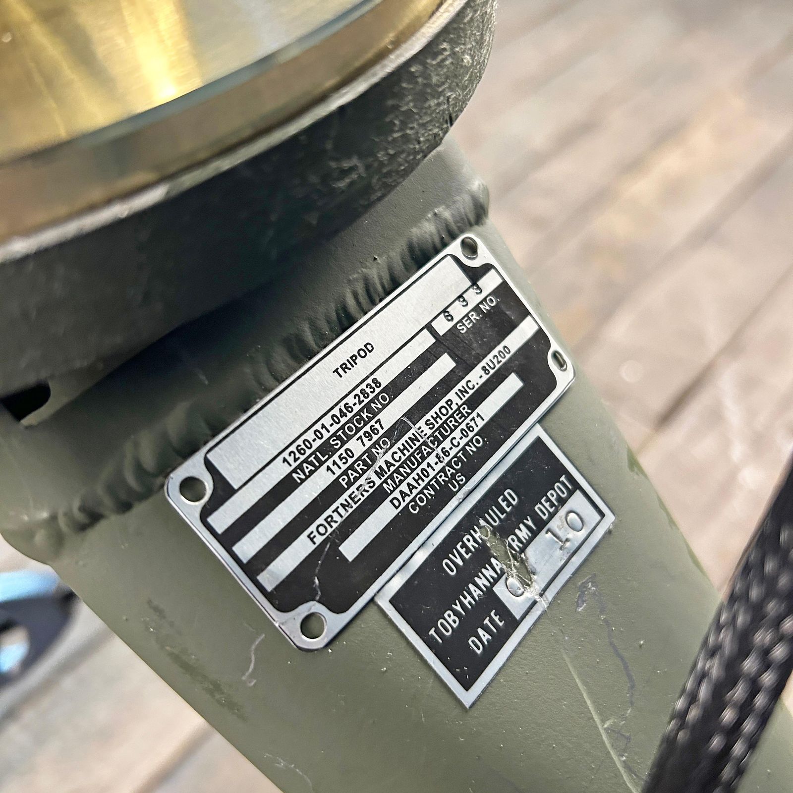 1918.0 Late Century Brass And Stainless Searchlight   Us Army Tripod And Marine Switch photo