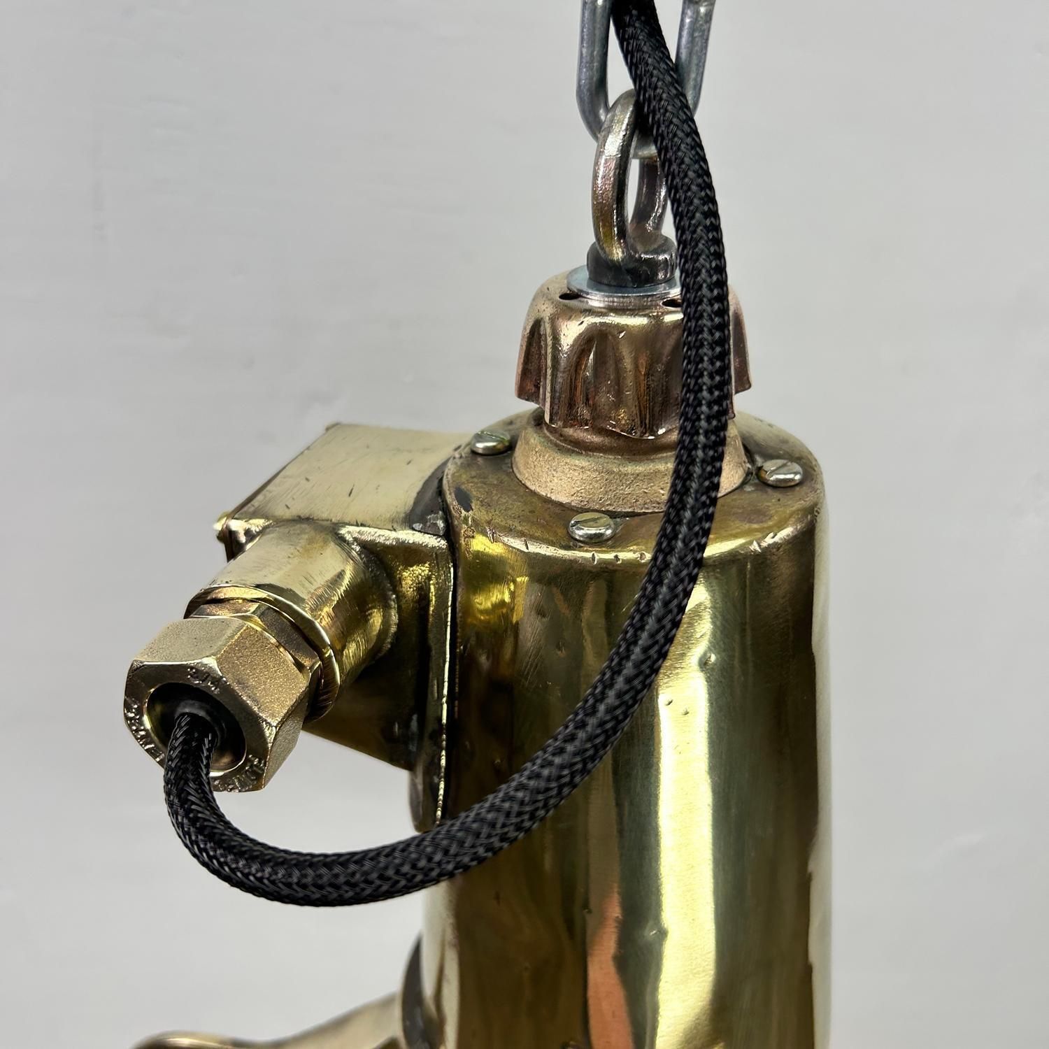 photo buy 1970's Xl Japanese Brass Marine Nautical Searchlight Pendant Ceiling Lamp