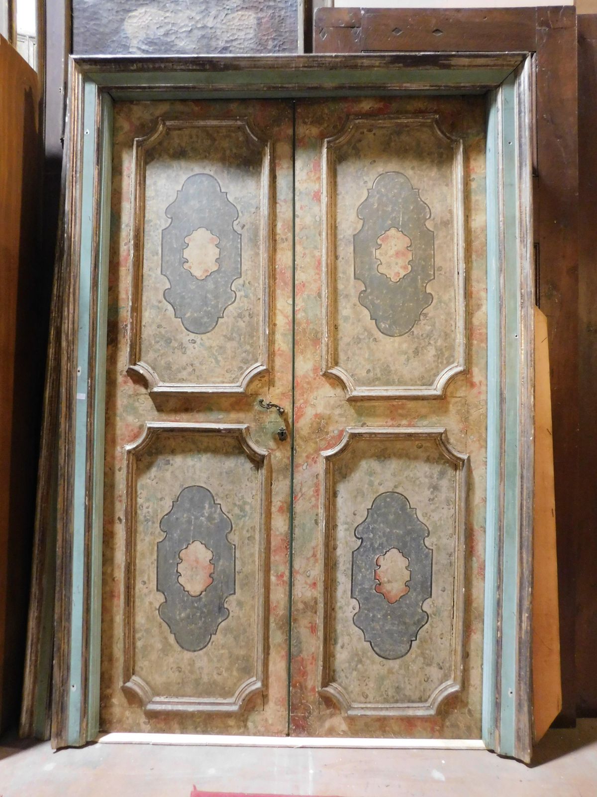 Interior Door With Two Doors, In Lacquered And Painted Wood, Italy photo furniture