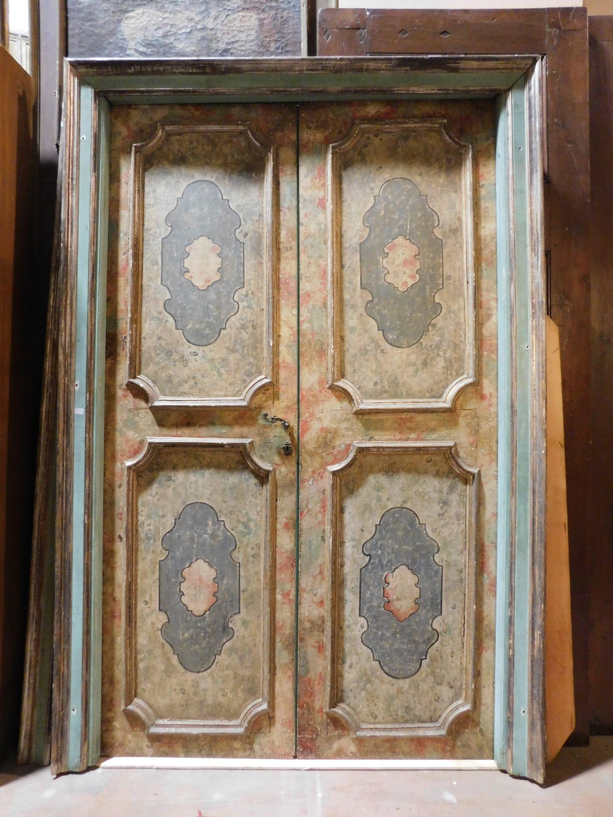 Interior Door With Two Doors, In Lacquered And Painted Wood, Italy photo Home Fixtures