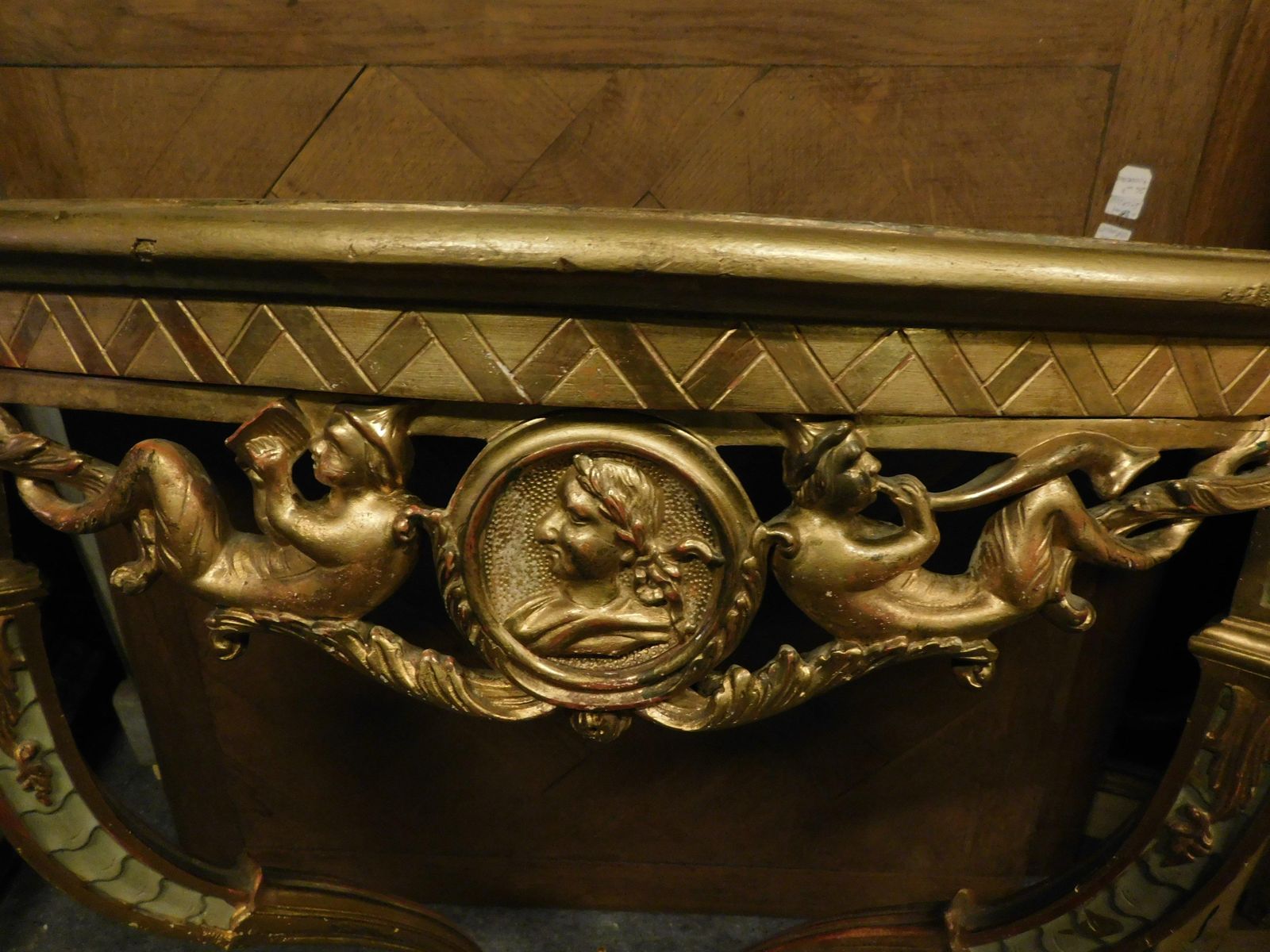Console Table Carved In A Drop Shape In Lacquered And Gilded Wood, Italy photo buy