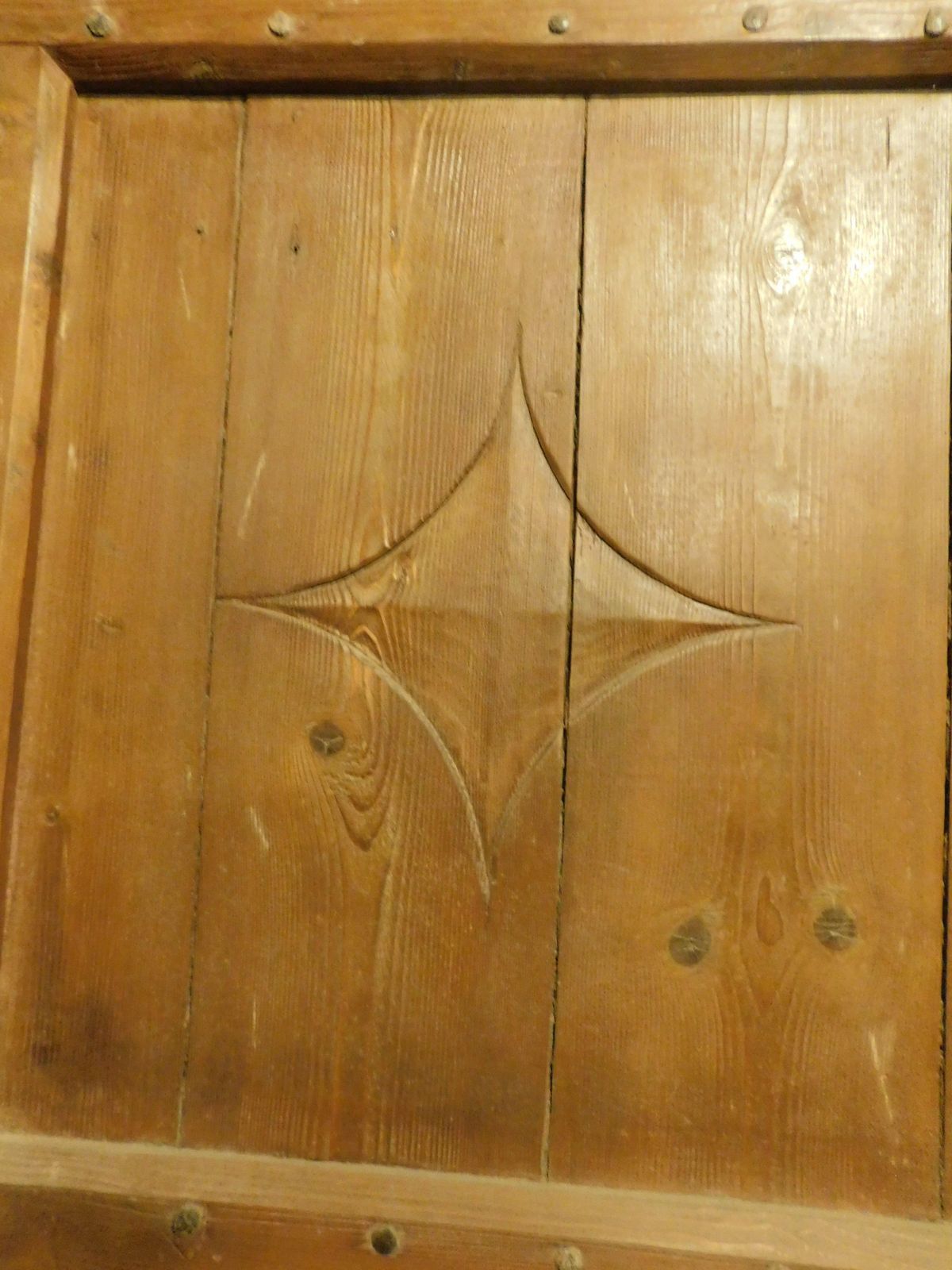photo furniture Set Of 2 Single Wooden Doors, Rustic With Carved Panels, Italy