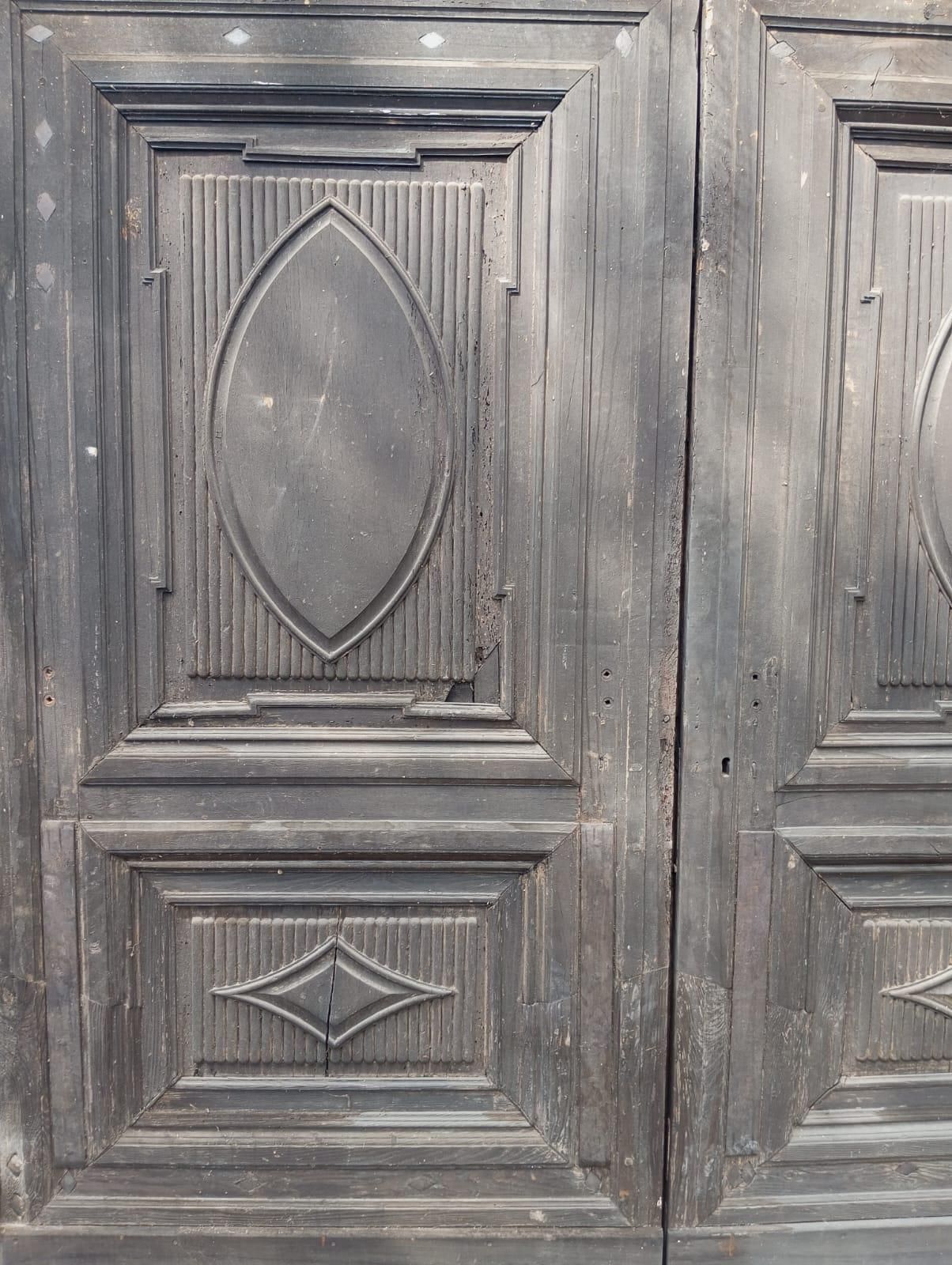 Big Entrance Main Door In Carved Walnut Wood, Italy photo for sale