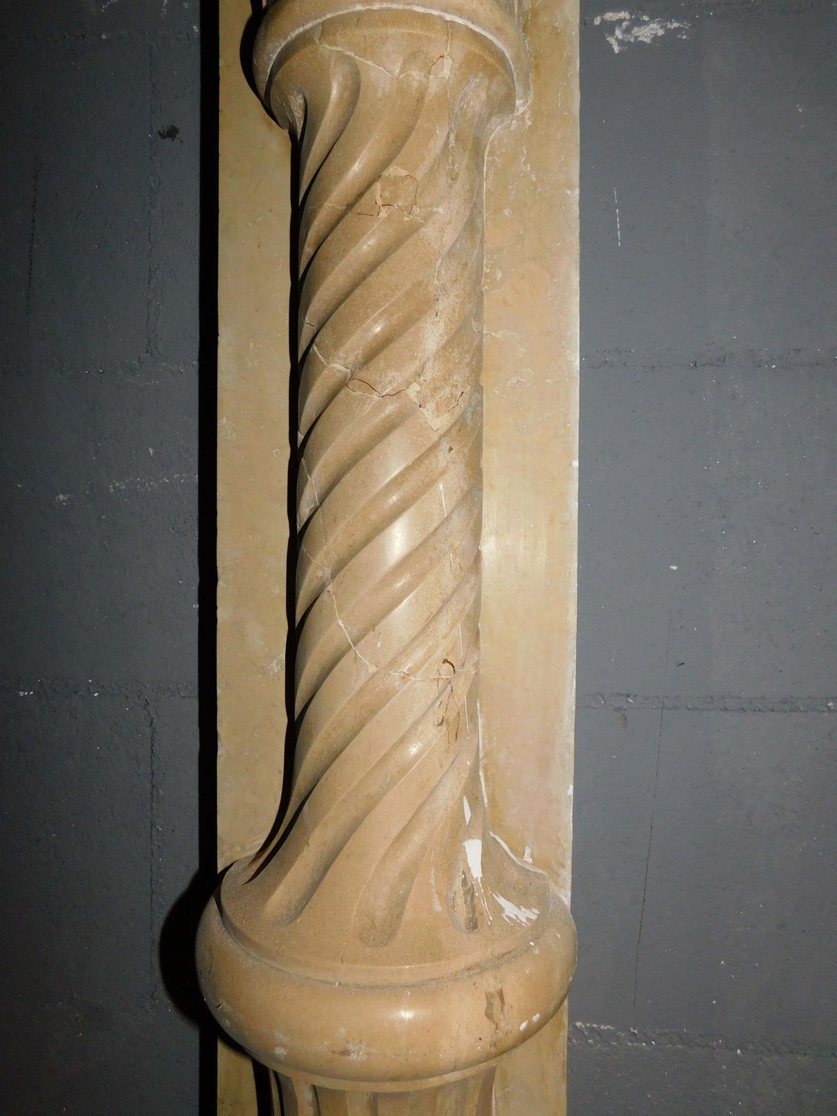 Home Fixtures Majestic Eclectic Mantle Fireplace, Richly Carved In Botticino Marble, Italy photo