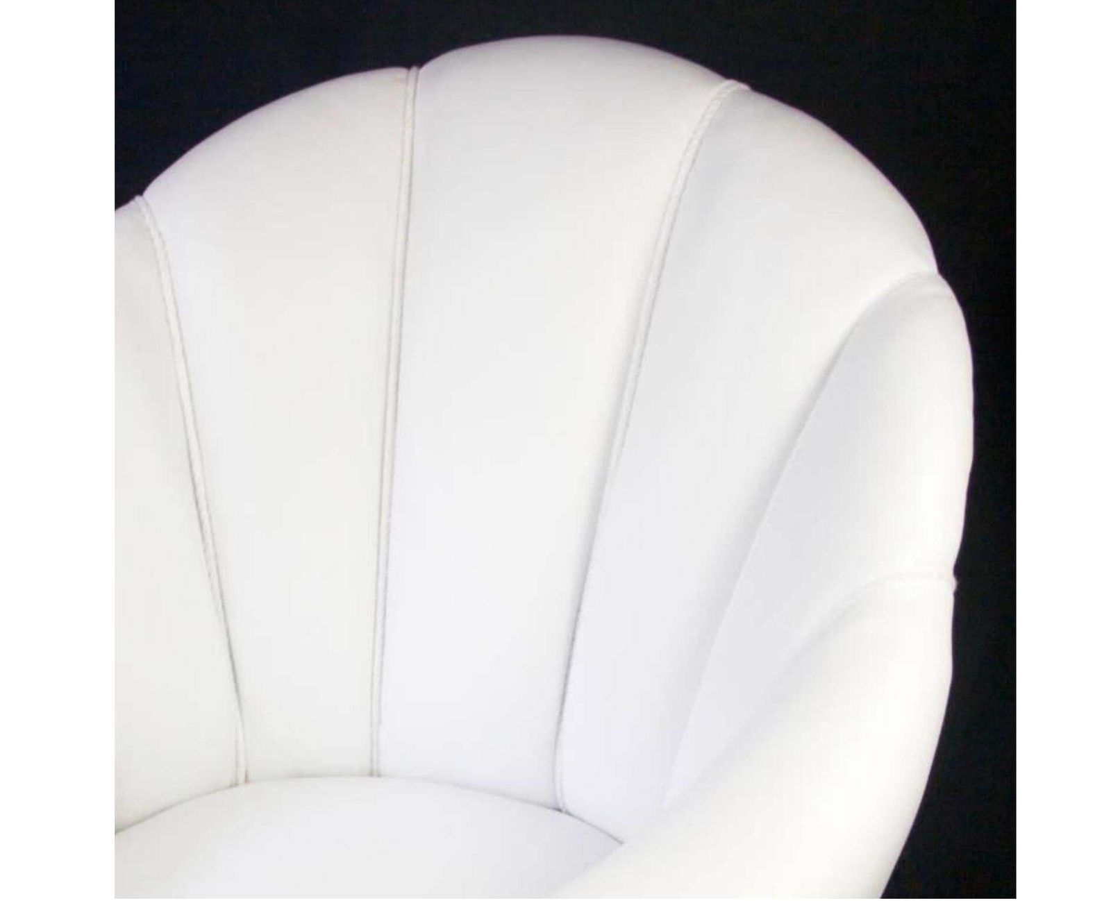 Swedish Art Deco Shellback Armchair White Italian Leather Fluted Decorations A photo Furniture