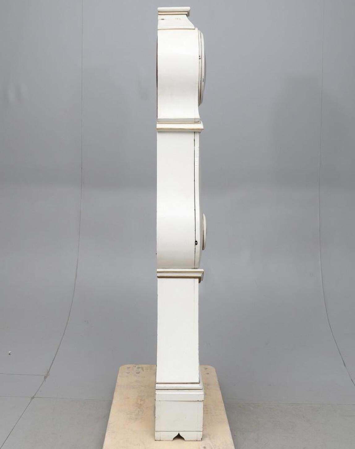Swedish Mora Clock White Gold Early 1800s Antique Gustavian A photo Home Decor