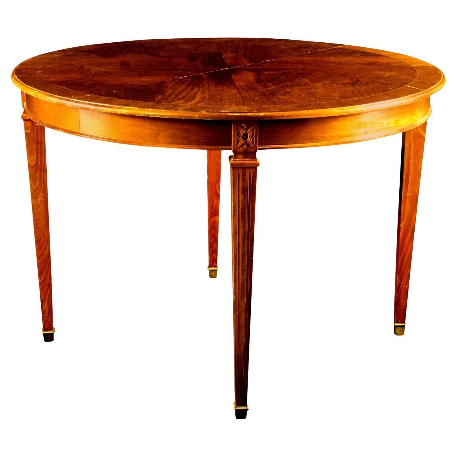 Gustavian Swedish Extendable Dining Table Mahogany, Early 20th Century Seats 8