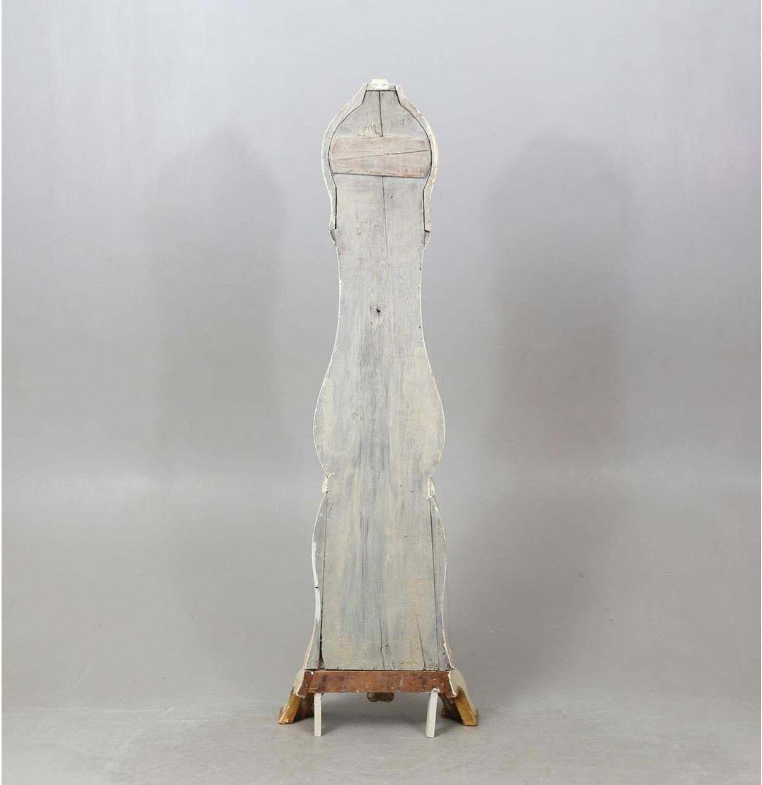1818 Swedish Mora Clock Off White Bronze Early 1800s Antique Hand Painted A photo for sale