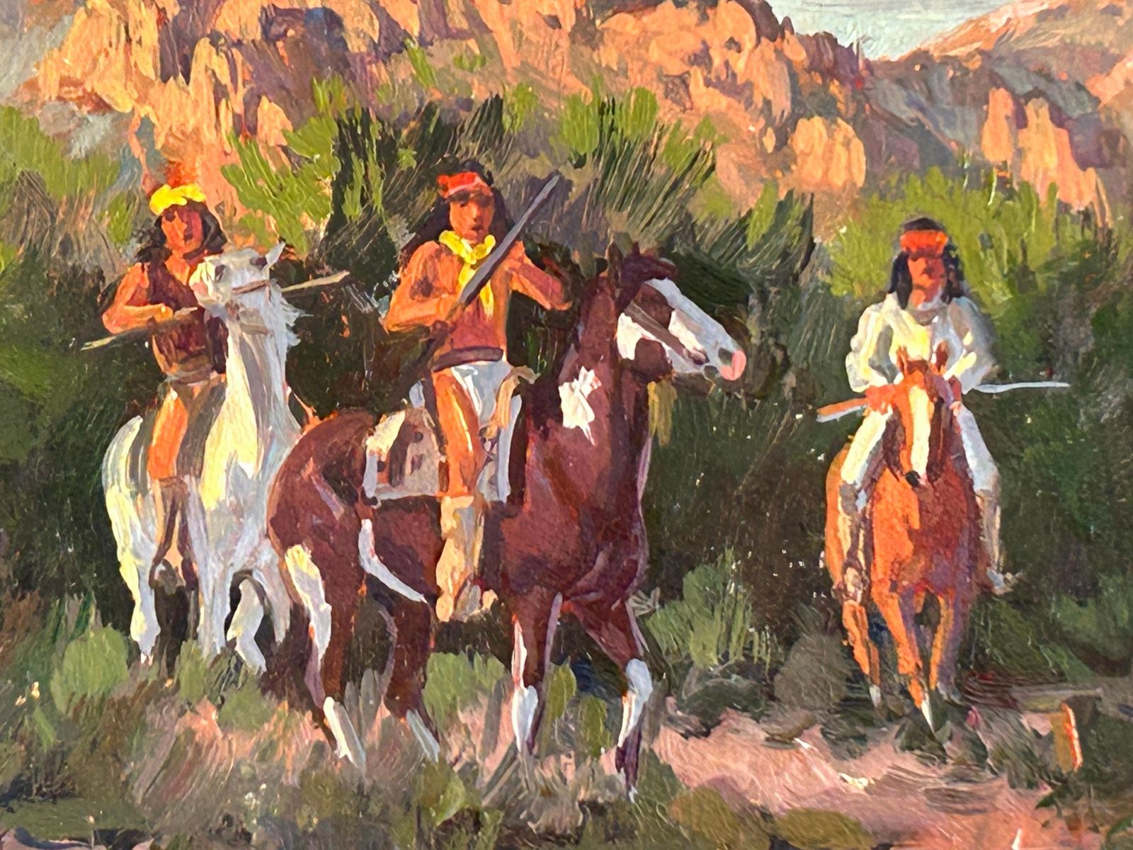 photo furniture Western Art Original Oil Painting "Below Miner's Needle" By Ron Stewart USA