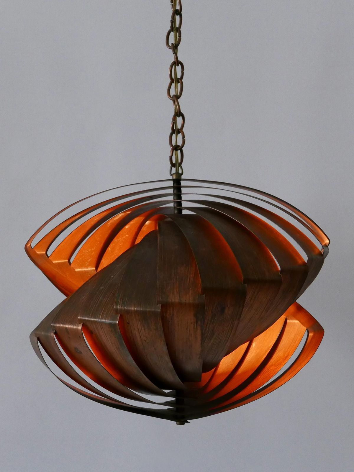photo vinterior Unique Copper Pendant Lamp 'Konkylie' By Louis Weisdorf For Lyfa Denmark 1960s