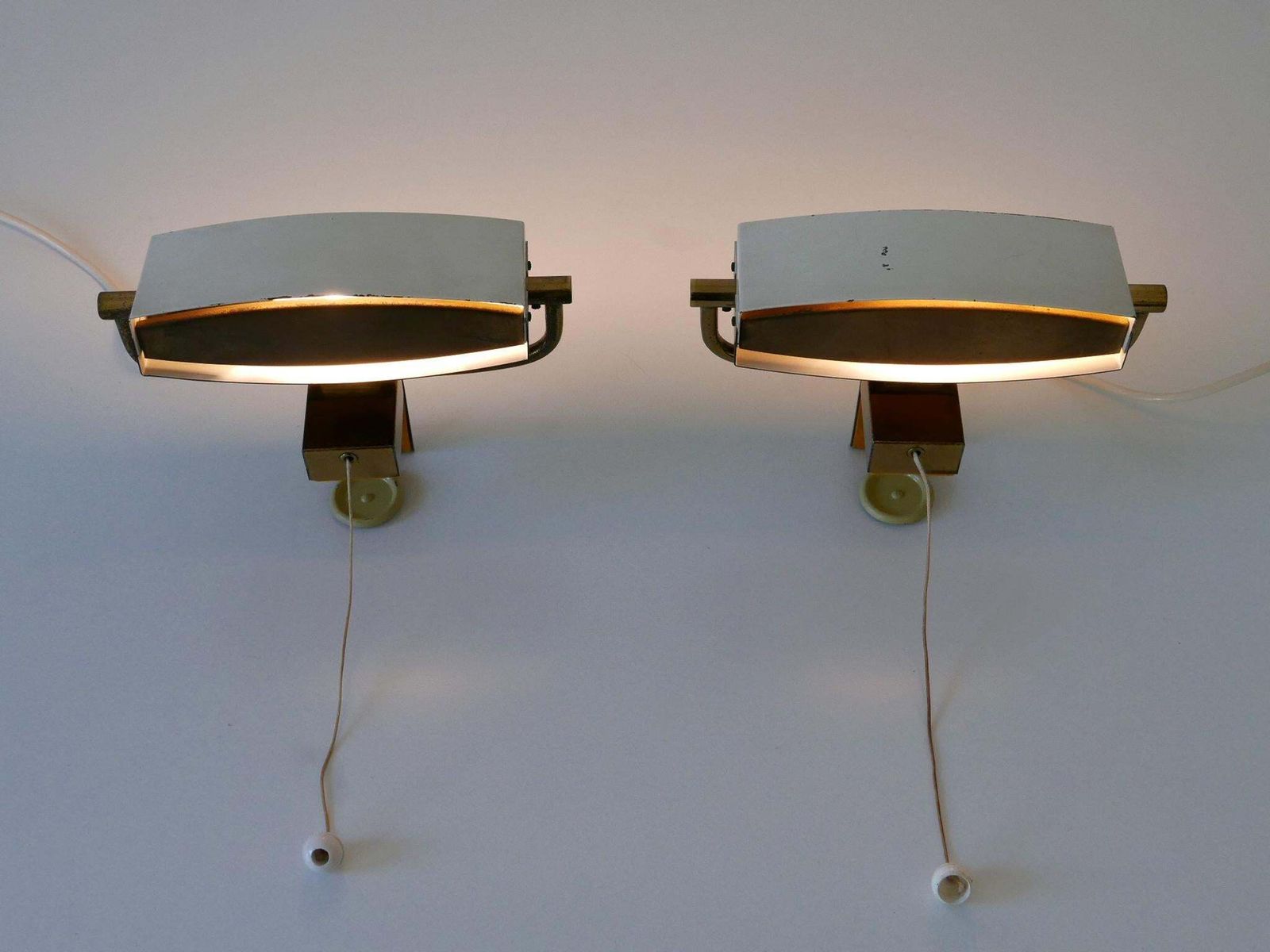 Set Of Two Elegant Mid Century Bed Clamp Sconces By Paul Neuhaus Germany 1950s photo buy