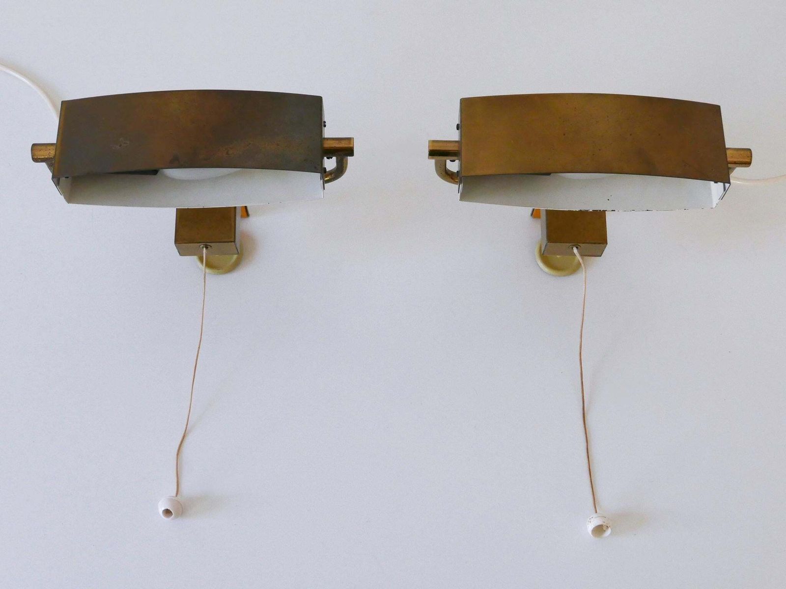Set Of Two Elegant Mid Century Bed Clamp Sconces By Paul Neuhaus Germany 1950s photo vintage