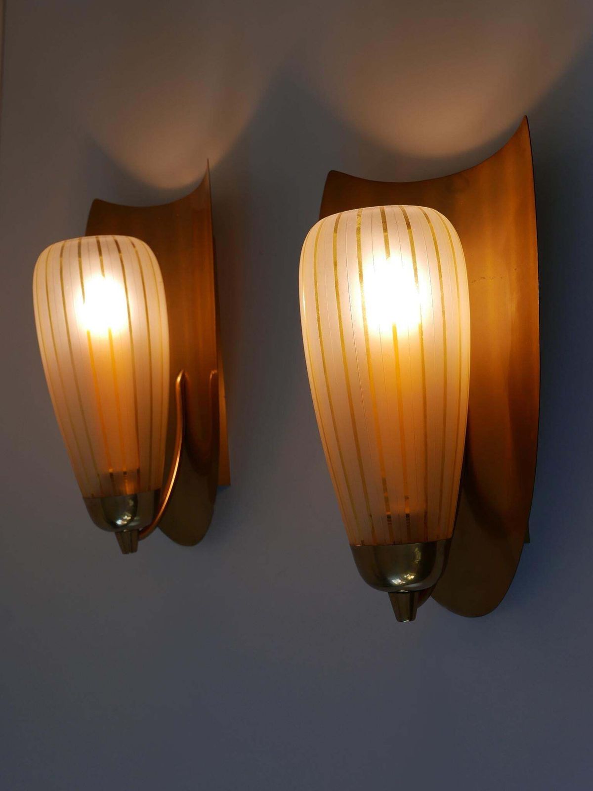 photo furniture Set Of Two Large Sconces By Wilhelm Wagenfeld For Peill & Putzler Germany 1950s