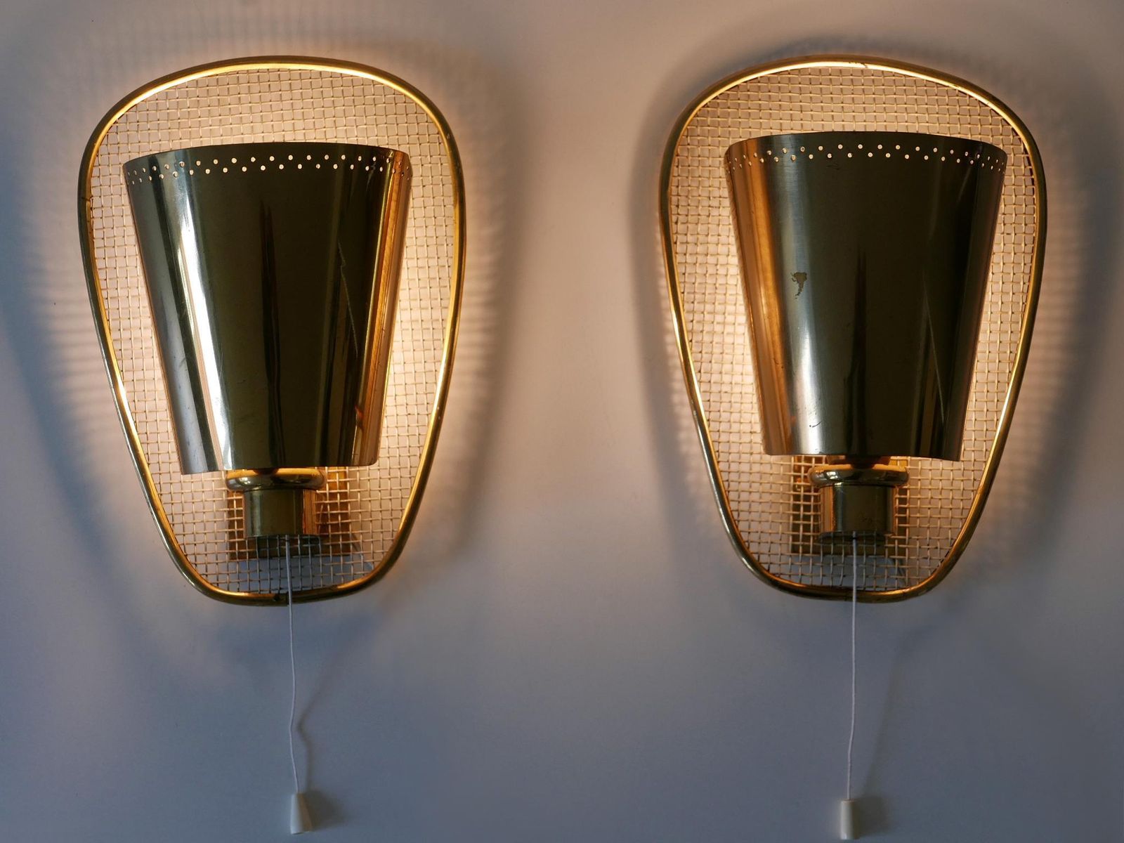 photo furniture Set Of Two Rare & Highly Decorative Mid Century Modern Sconces Germany 1950s