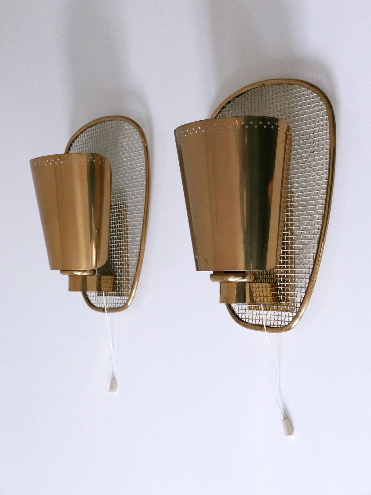 3264.0 Set Of Two Rare & Highly Decorative Mid Century Modern Sconces Germany 1950s photo