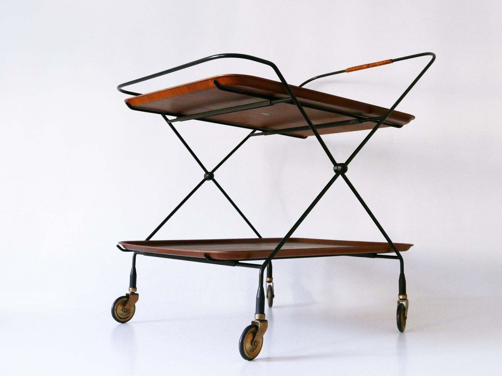 Mid Century Folding Bar Cart Or Trolly By Paul Nagel For Jie Gantofta Sweden photo 1288.0