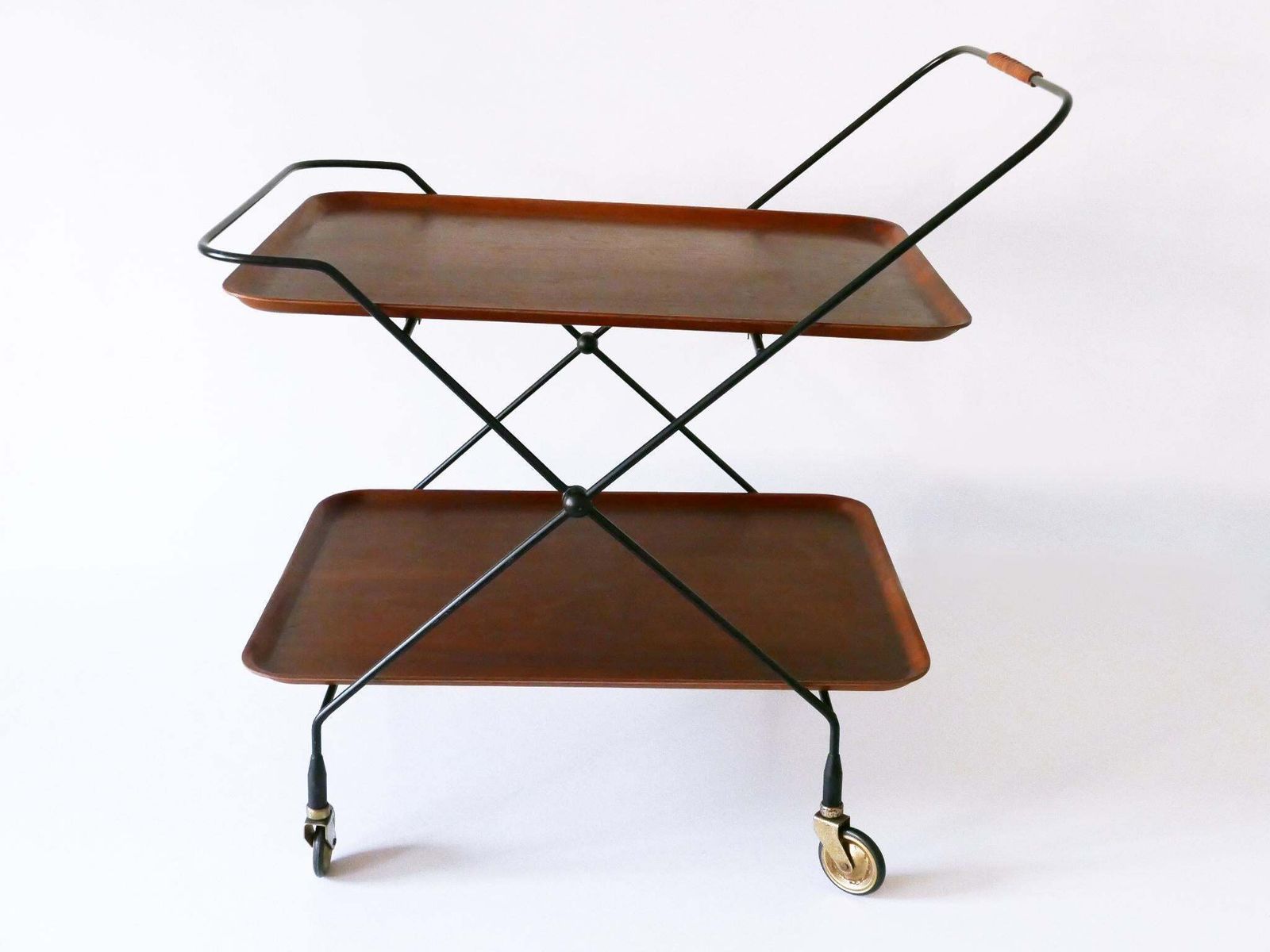 Mid Century Folding Bar Cart Or Trolly By Paul Nagel For Jie Gantofta Sweden photo vinterior