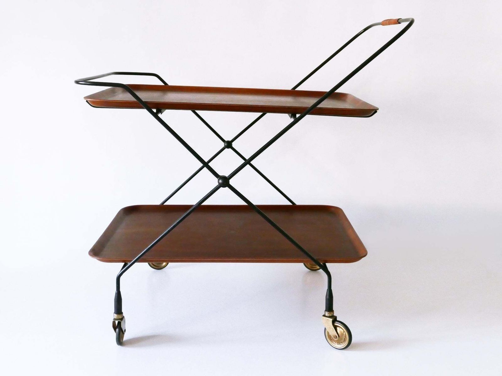 Mid Century Folding Bar Cart Or Trolly By Paul Nagel For Jie Gantofta Sweden photo buy