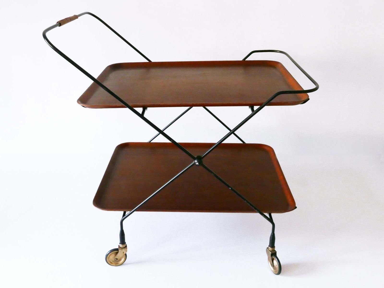 1288.0 Mid Century Folding Bar Cart Or Trolly By Paul Nagel For Jie Gantofta Sweden photo