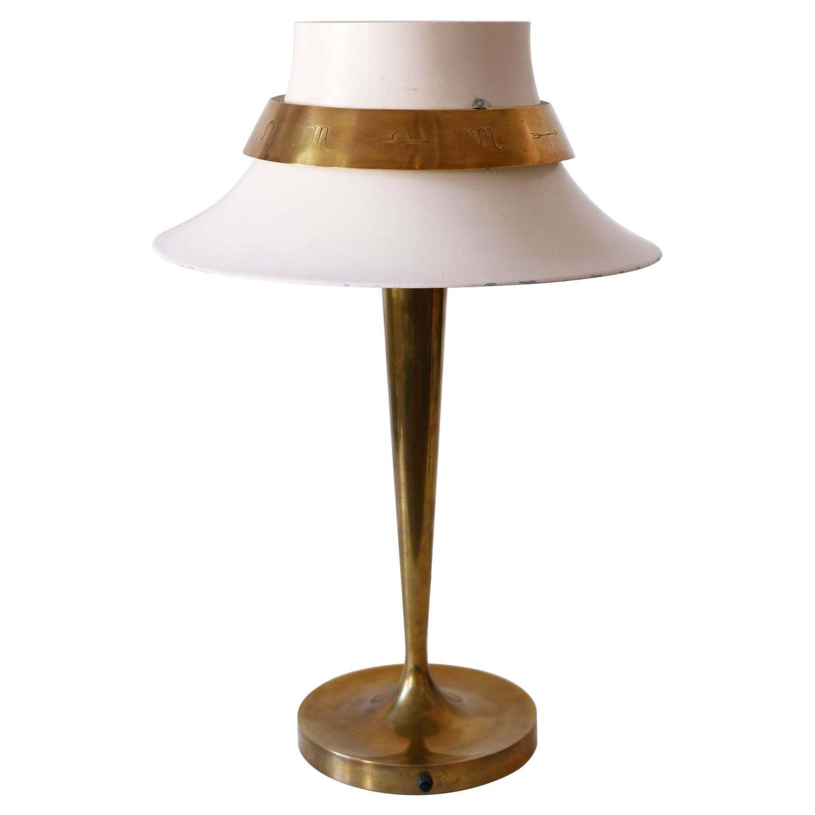 Exceptional Art Deco Zodiac Desk Light Or Table Lamp By Jean Perzel France 1940s