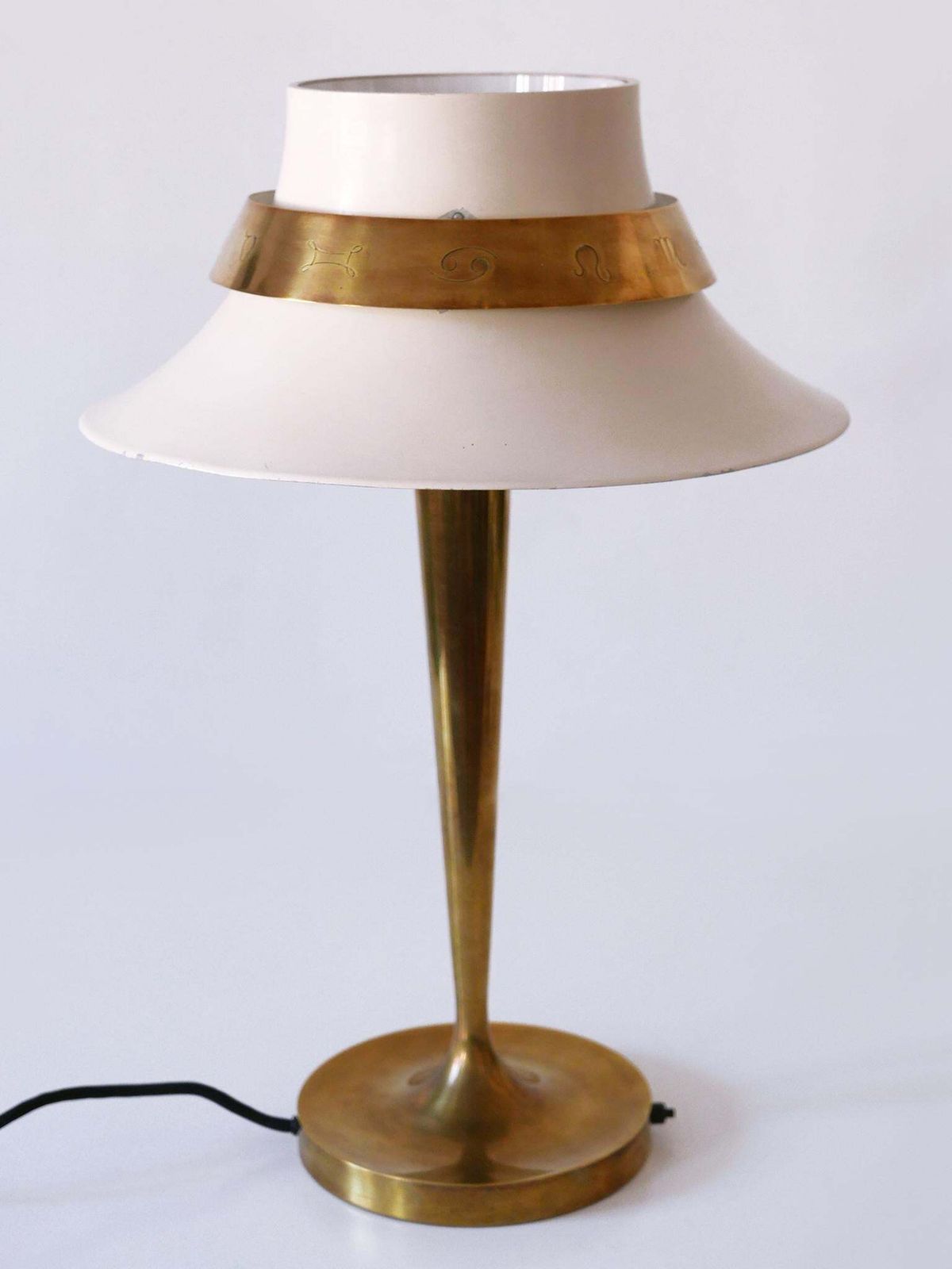 photo furniture Exceptional Art Deco Zodiac Desk Light Or Table Lamp By Jean Perzel France 1940s