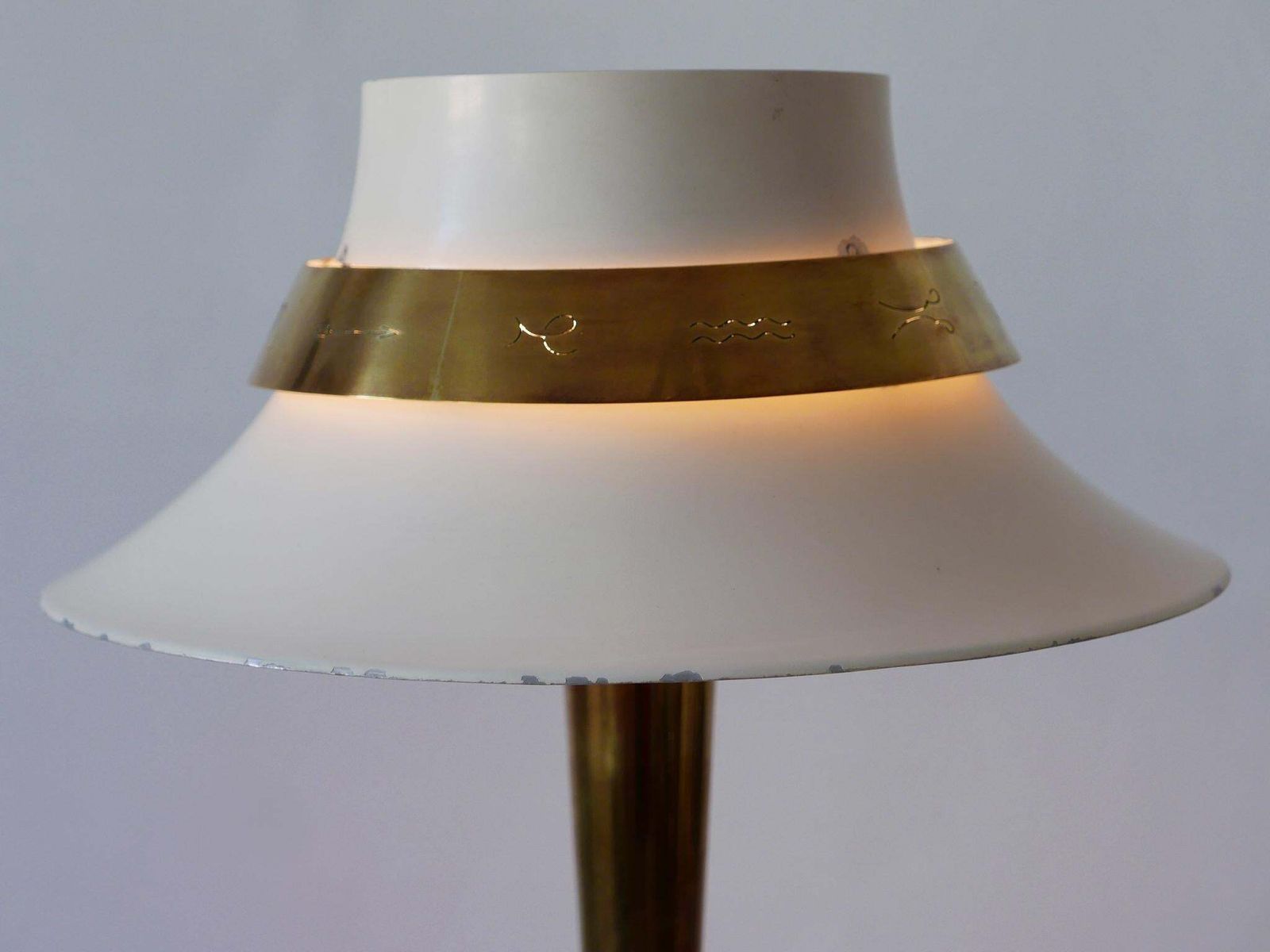 photo vinterior Exceptional Art Deco Zodiac Desk Light Or Table Lamp By Jean Perzel France 1940s