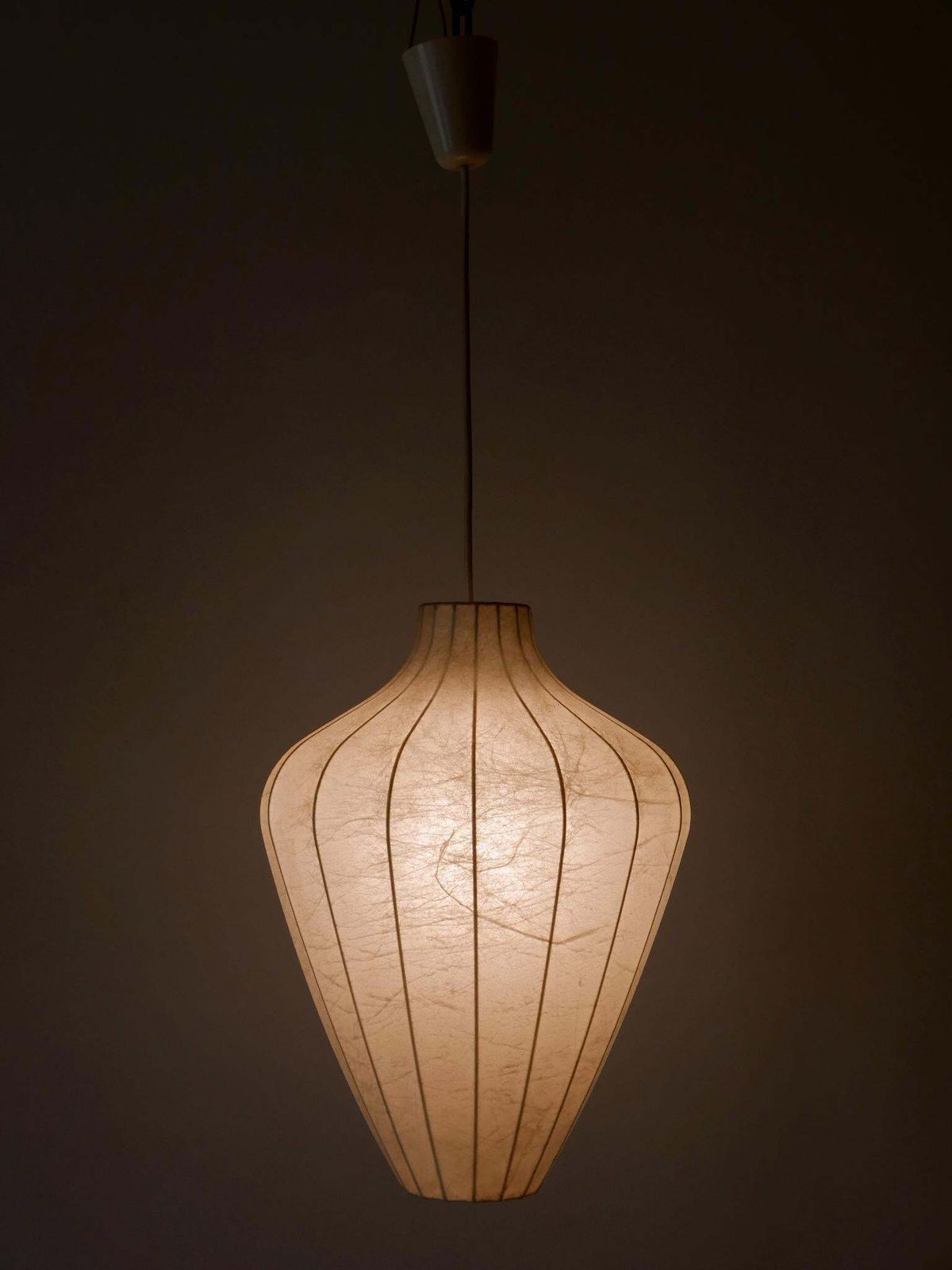 Rare Mid Century Modern Cocoon Pendant Lamp Or Hanging Light By Goldkant 1960s photo Lighting
