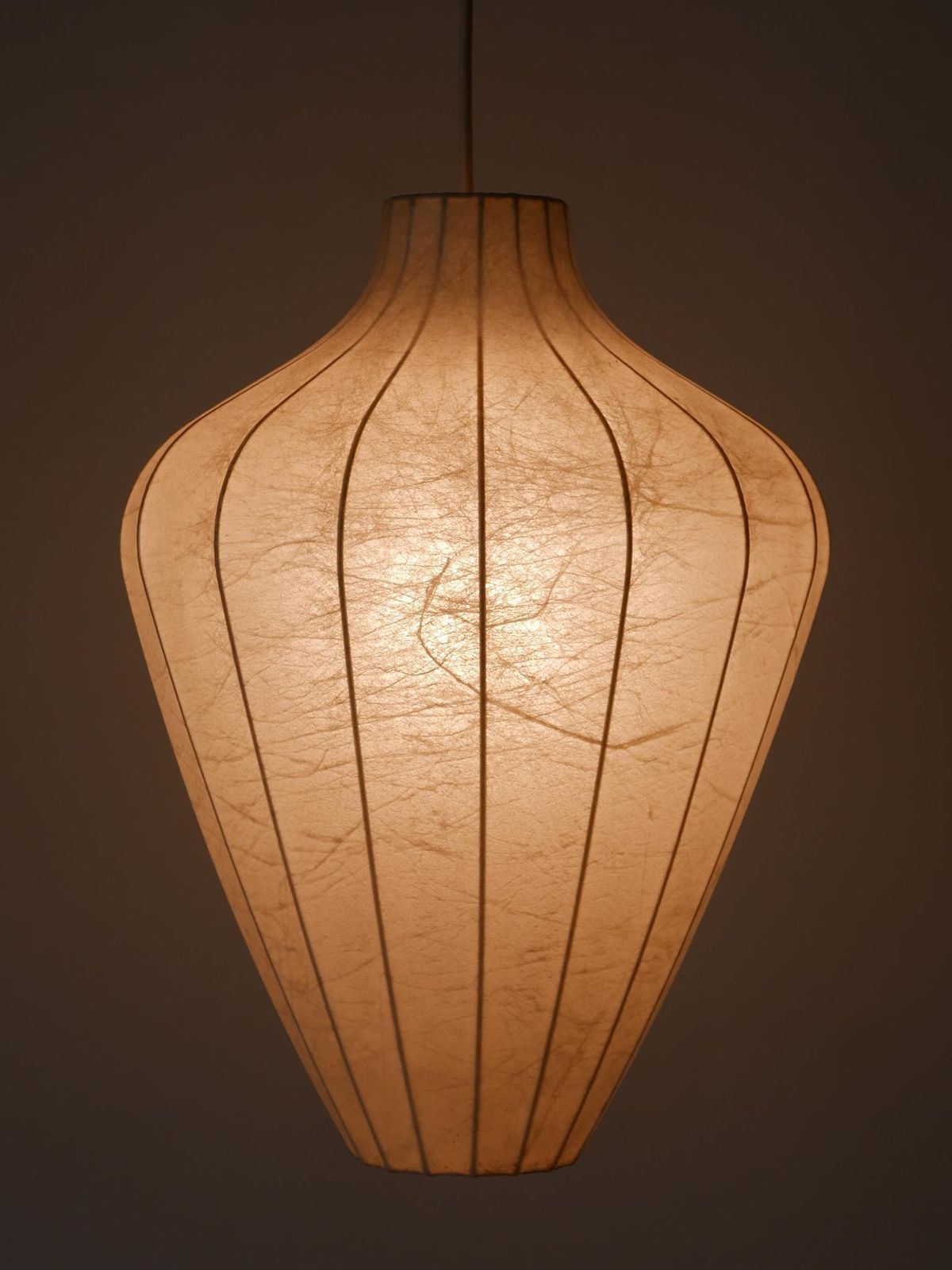 photo for sale Rare Mid Century Modern Cocoon Pendant Lamp Or Hanging Light By Goldkant 1960s