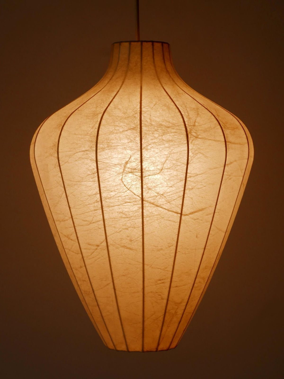 Lighting Rare Mid Century Modern Cocoon Pendant Lamp Or Hanging Light By Goldkant 1960s photo