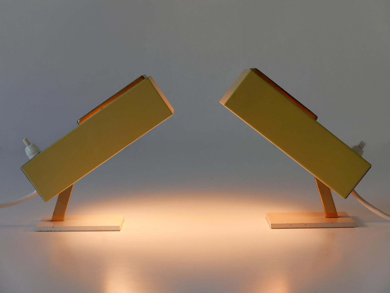 Set Of Two Rare & Lovely Mid Century Modern Bedside Table Lamps Germany 1950s photo buy