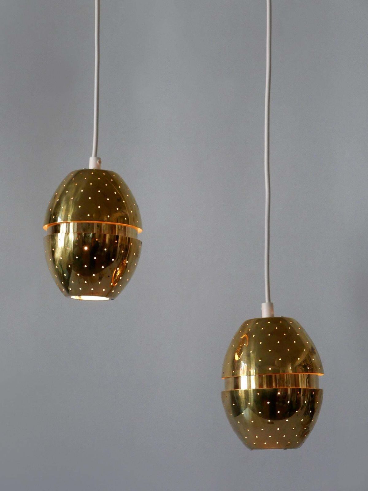 Lighting Set Of Two 'Egg' Pendant Lamps By Hans Agne Jakobsson For Ab Markaryd, Sweden photo