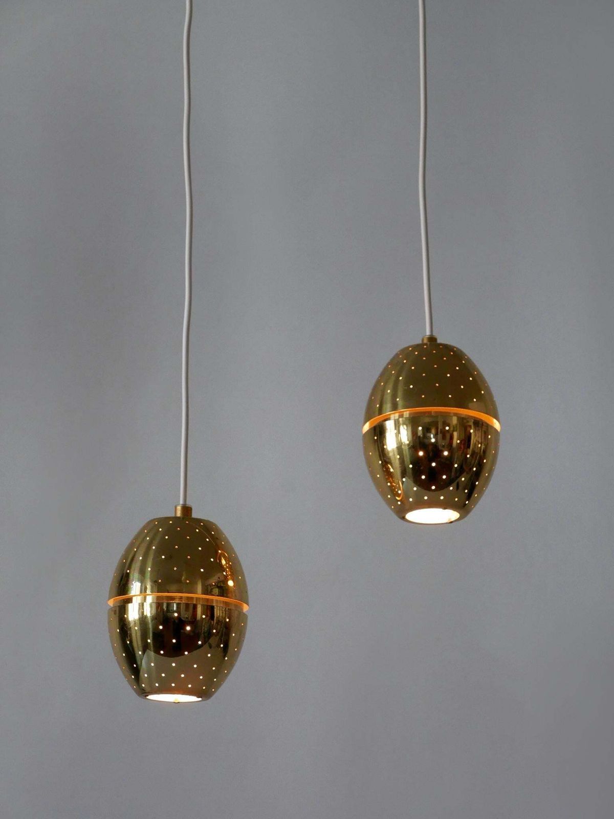 Set Of Two 'Egg' Pendant Lamps By Hans Agne Jakobsson For Ab Markaryd, Sweden photo vintage