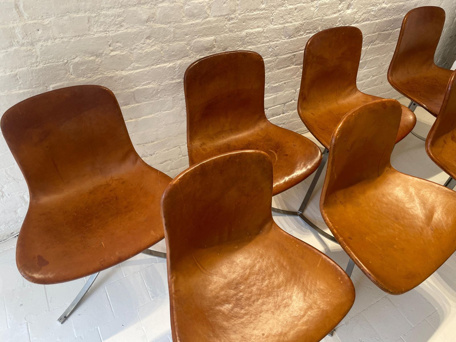 Set Of 7 Poul Kjaerholm Model Pk9 Dining Chairs  First Edition  E. Kold  1961 photo vinterior