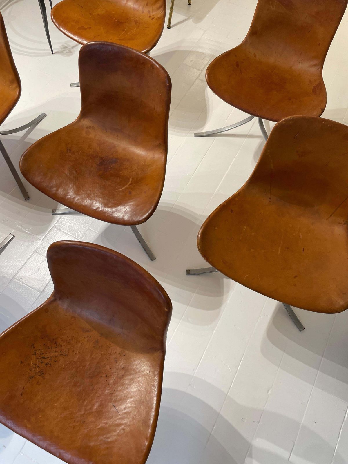 Set Of 7 Poul Kjaerholm Model Pk9 Dining Chairs  First Edition  E. Kold  1961 photo buy