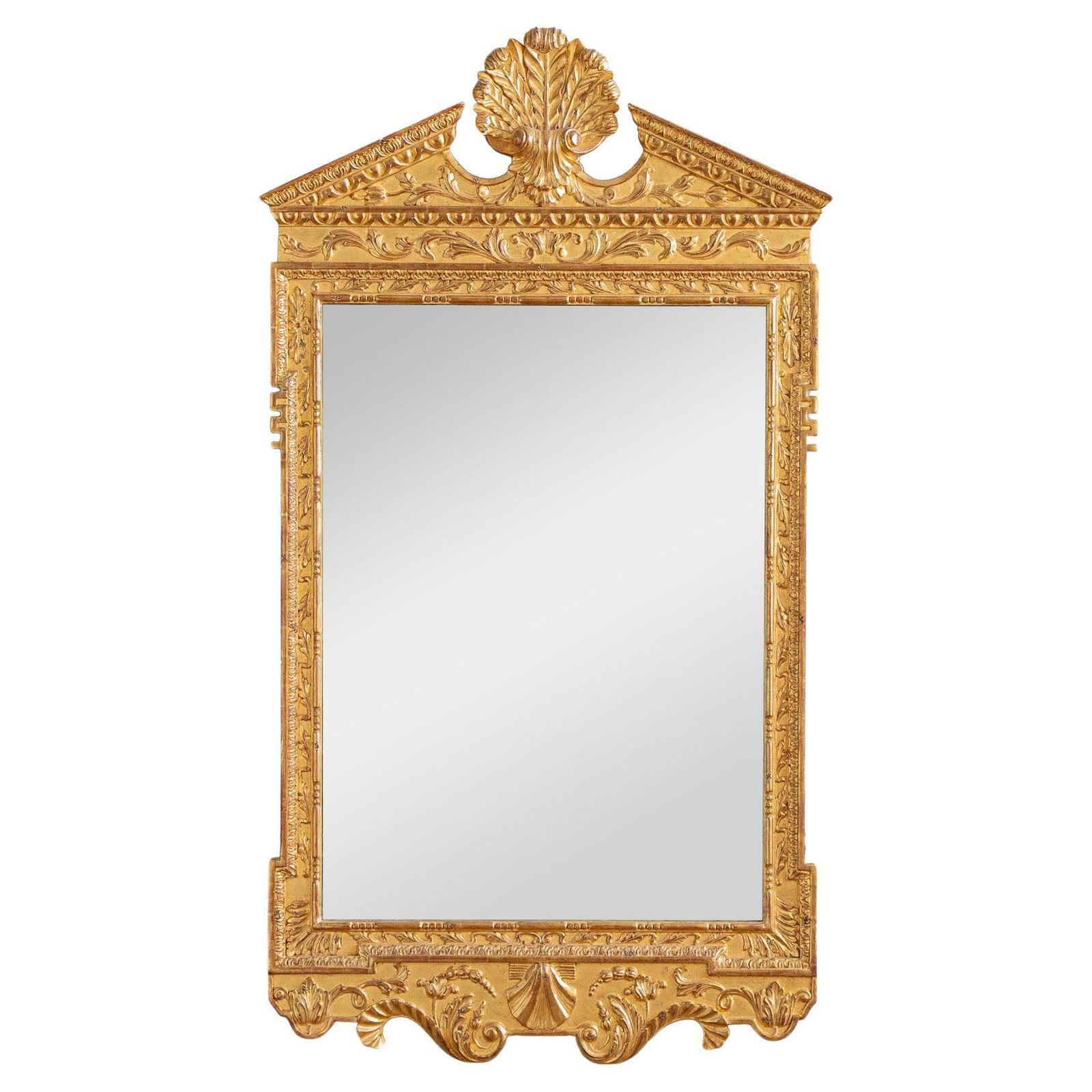 Georgian Style Giltwood Mirror Hand Carved In Solid Wood