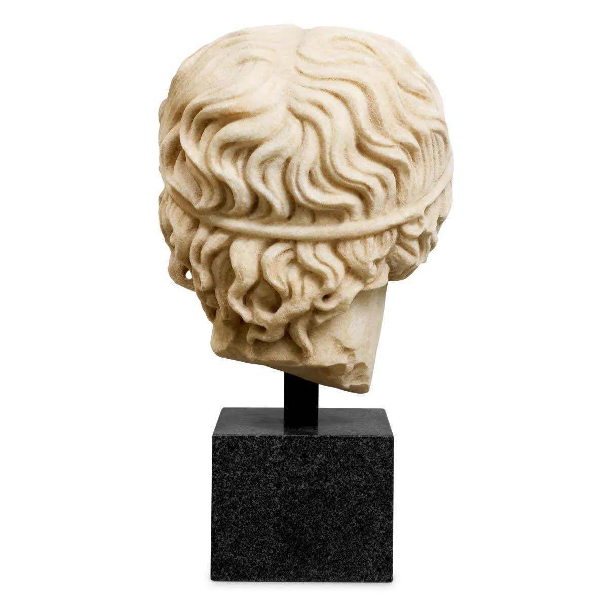 Marble Bust Of A Young Roman Man, Patinated Marble, Contemporary Work. photo Art