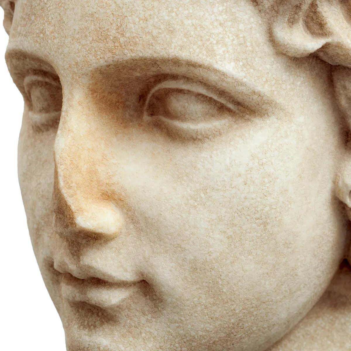 Marble Bust Of A Young Roman Man, Patinated Marble, Contemporary Work. photo 5651.0