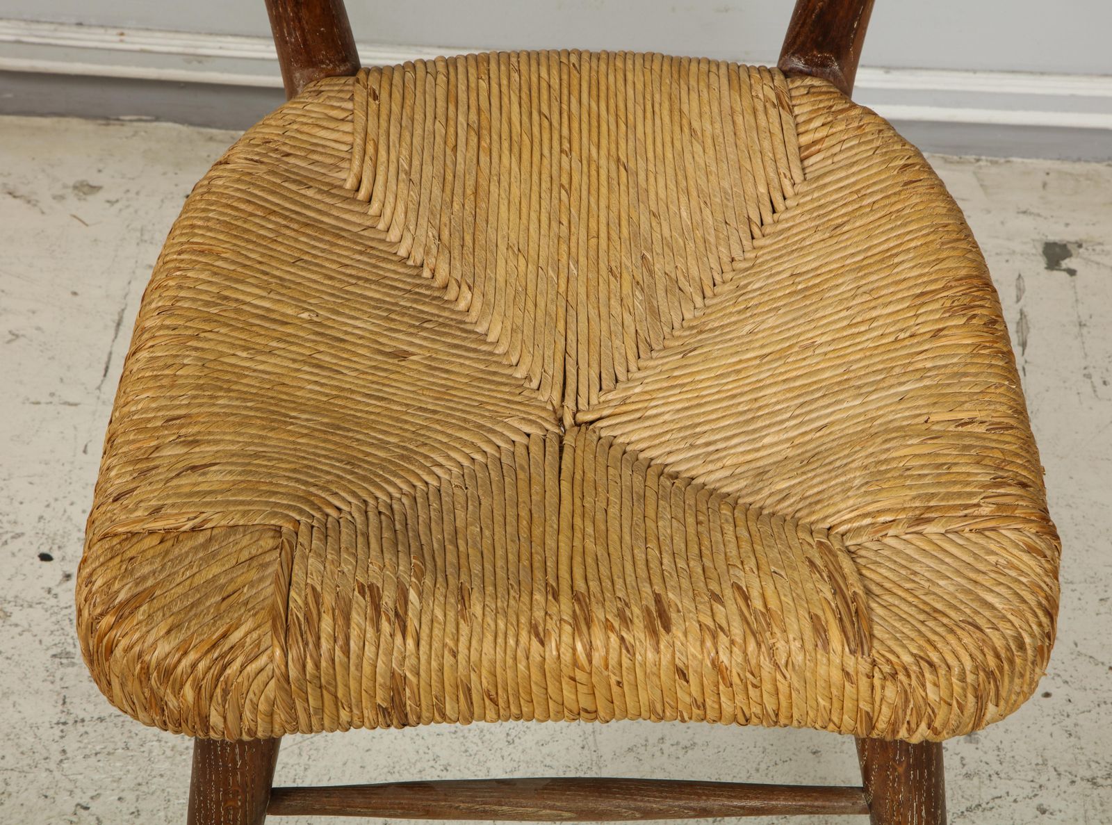 photo furniture Set Of Four Italian Midcentury Cerused Oak Chairs With Rushed Seats