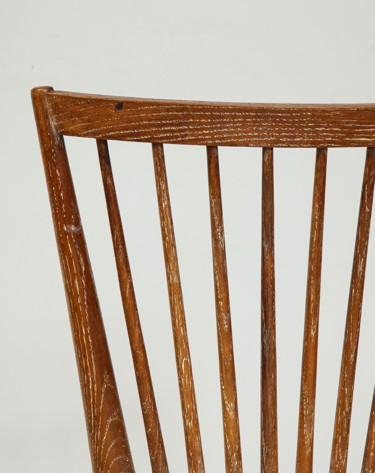 8355.0 Set Of Four Italian Midcentury Cerused Oak Chairs With Rushed Seats photo