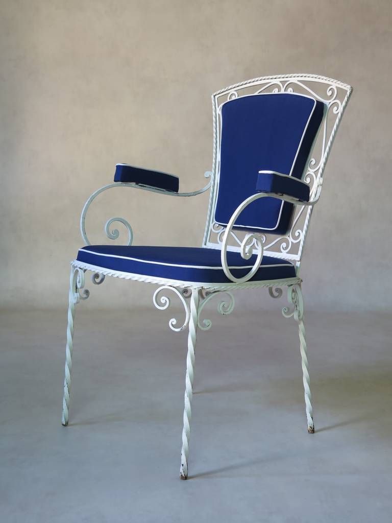 Set Of Six Wrought Iron Armchairs, France, 1940s photo Furniture