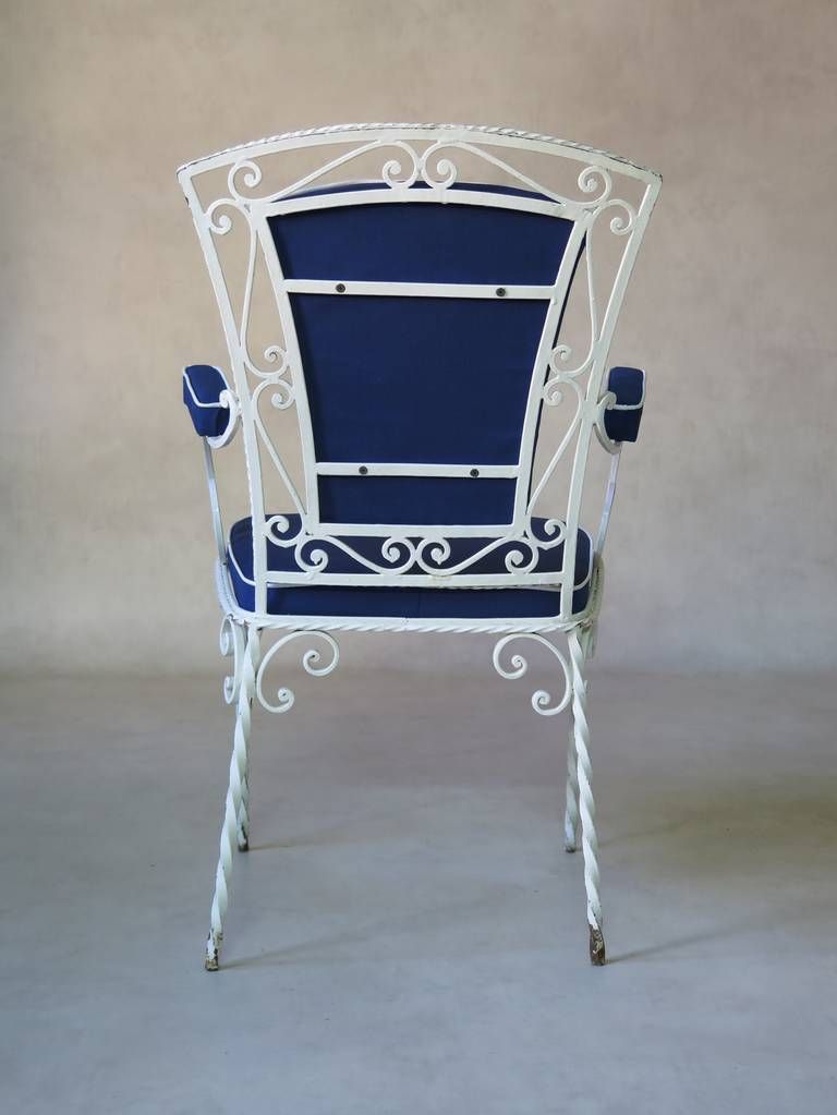 Set Of Six Wrought Iron Armchairs, France, 1940s photo vinterior